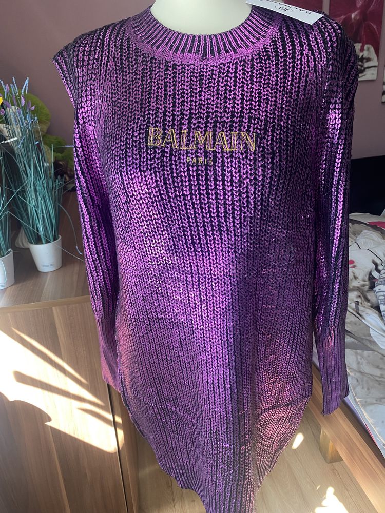 Sweter długi, sukienka  Balmain