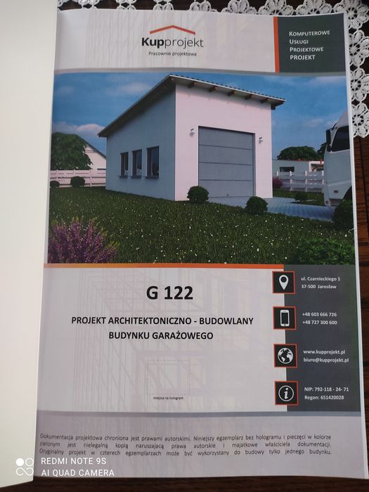 Projekt budowlany garaż warsztat