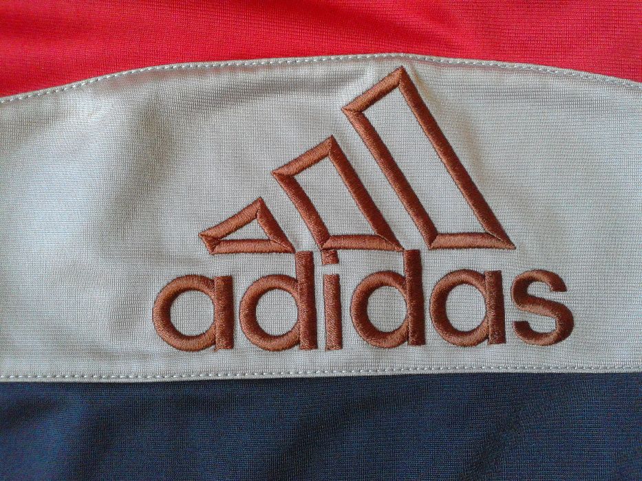 sportowa bluza adidas vintage z dwoma wyszywanymi logami tania wysylka