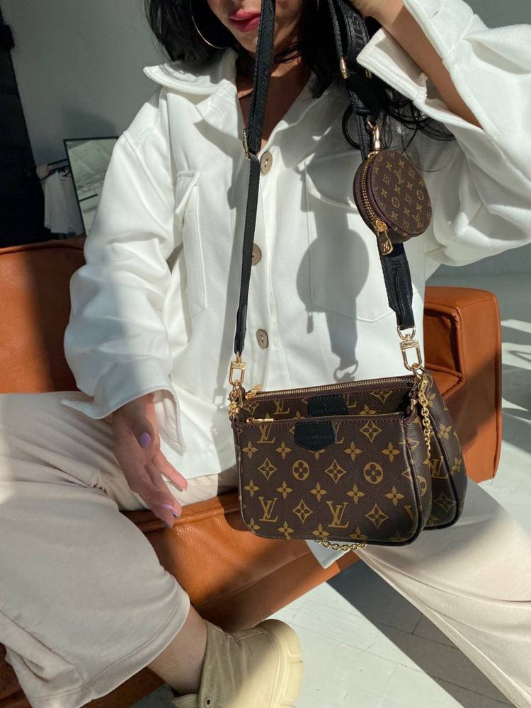 Жіноча сумка жіноча Louis Vuitton Multi Pochette Brown / Black