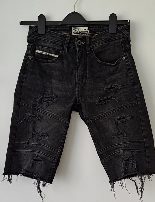 Szorty dżinsowe CROPP dziury slim roz. 164/170 roz. 28