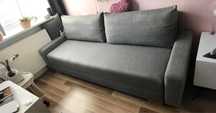 Sofa rozkładana GRÄLVIKEN Szara Ikea 3 osobowa
