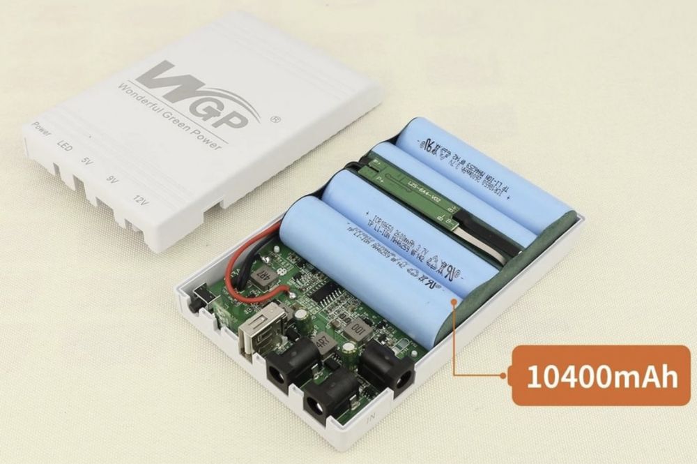 ДБЖ  для роутера Повербанк WGP Mini UPS 10400 mAh 5V 9V 12V