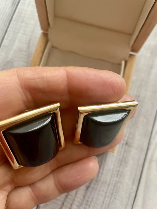 Monet вінтажні сережки чорні золотисті американський вінтаж