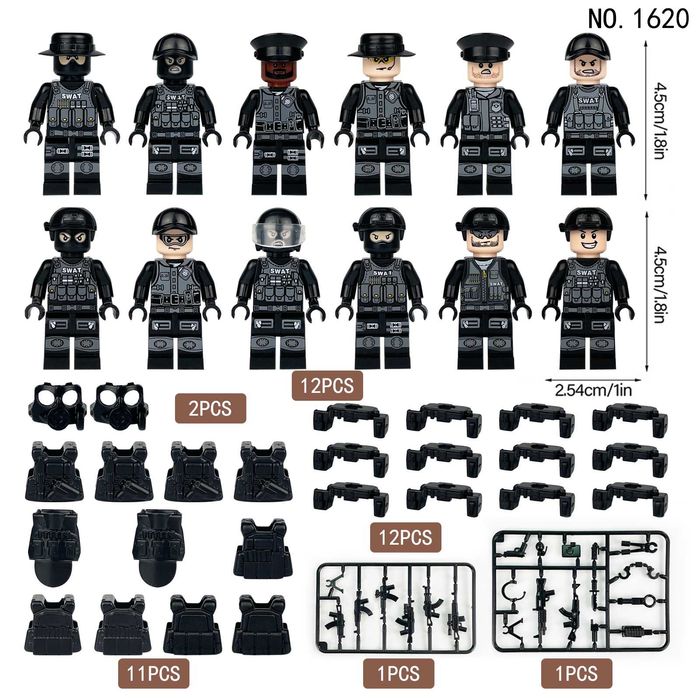 Набір Фігурки для Лего, спецназ 12 шт
