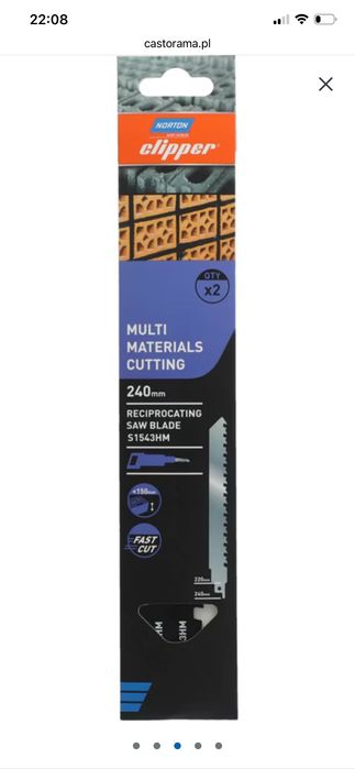 Brzeszczot do betonu Norton Clipper 240 mm 2sztuki.