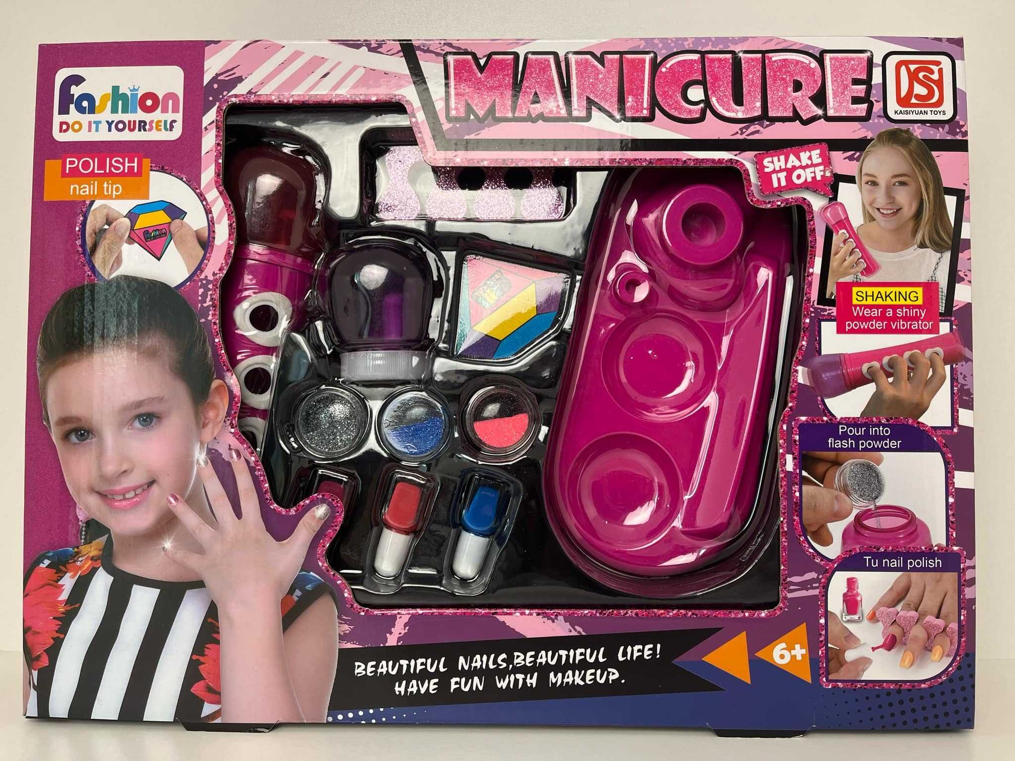 Zestaw do malowania paznokci manicure dla dziewczynek brokat lakiery