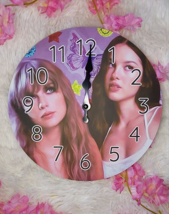 Taylor Swift e Olivia Rodrigo Relógio de Parede (pilha não está incluí