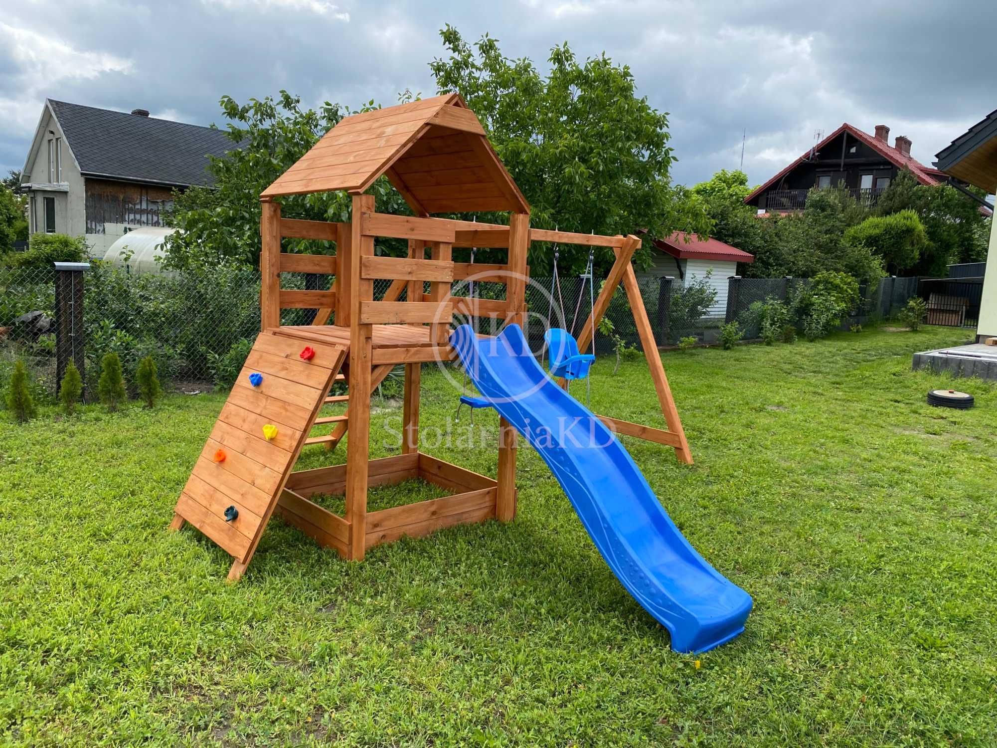 Plac zabaw dla dzieci Domek dziecka Huśtawki Zjeżdżalnia słupy 9x9cm