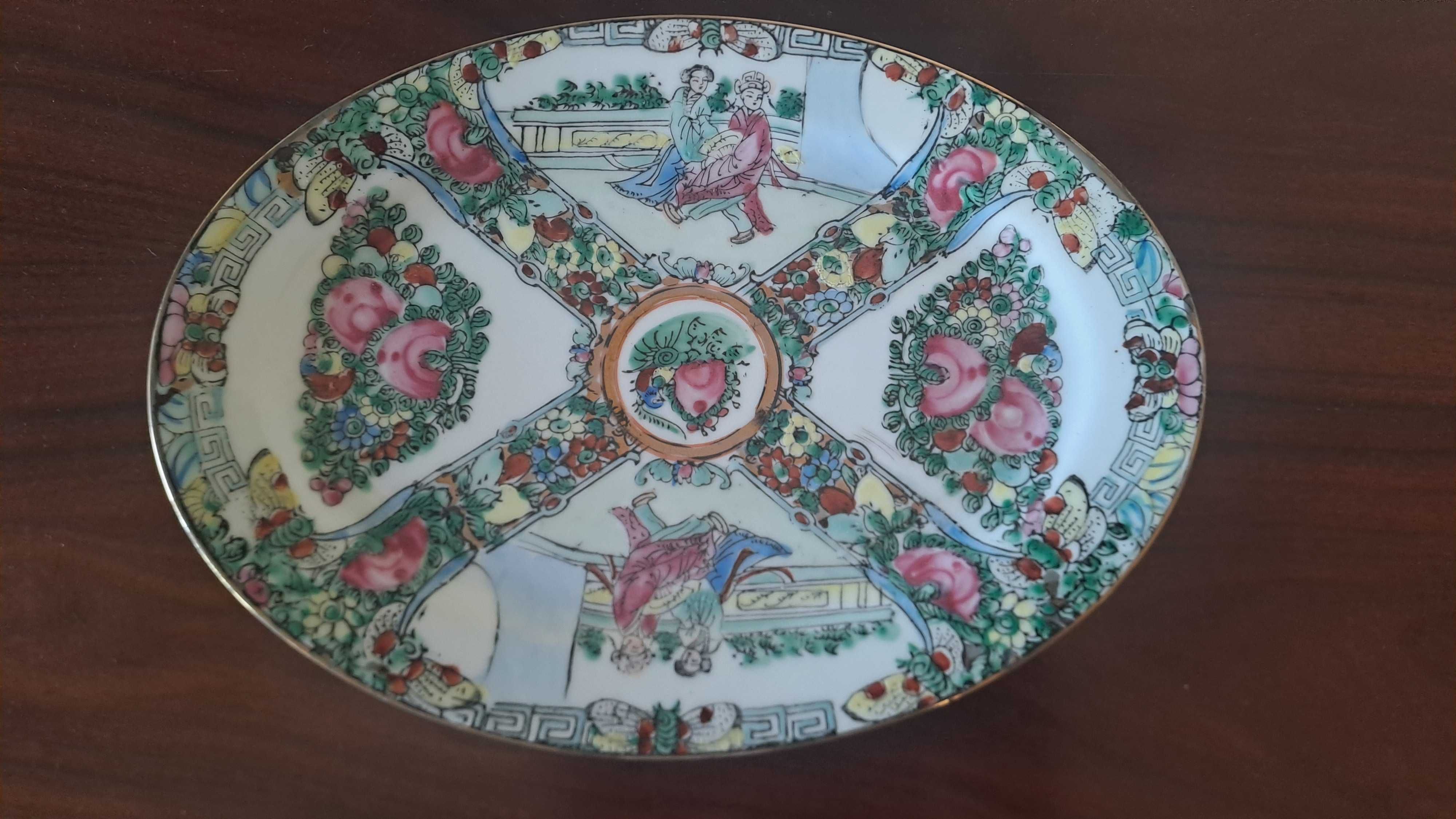 Prato ovalado de Porcelana Chinesa-Macau