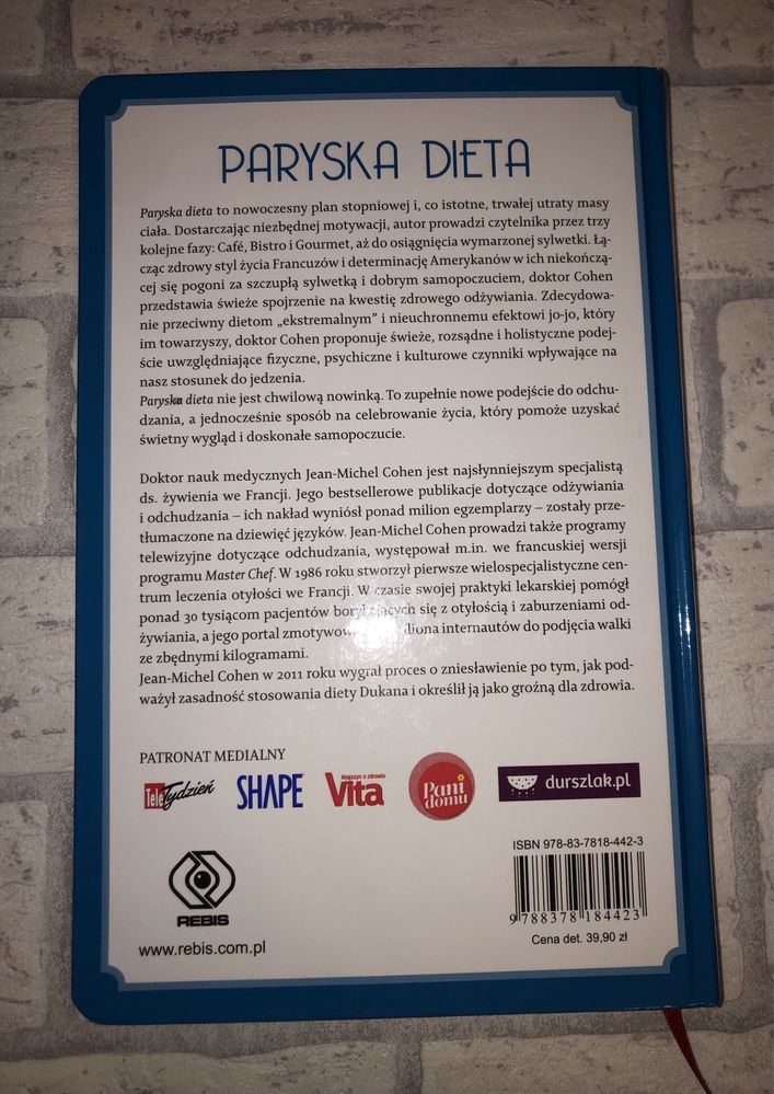książka „Paryska dieta” Dr Jean-Michel Cohen