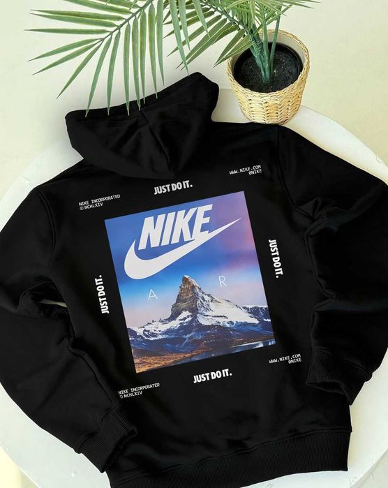 Mountain Nike — Худи черное Найк Jordan — XS S M L XL — BIG Лого Принт
