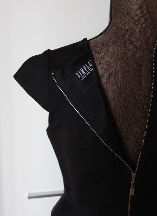 SIMPLE mała czarna sukienka 34 xs 36 s zip zamek ołówkowa wesele ślub