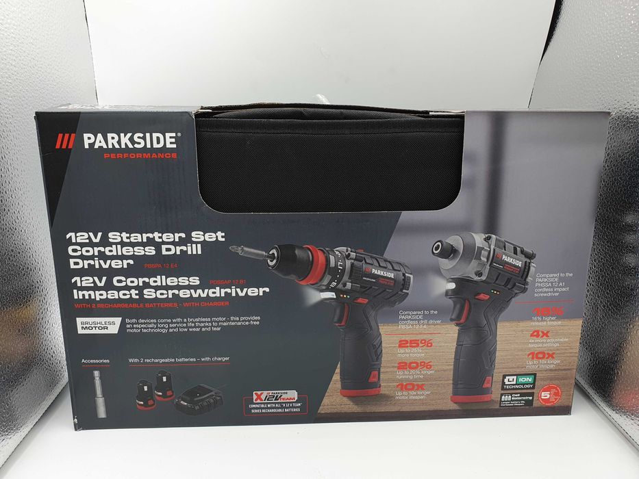 Zestaw Parkside Klucz udarowy PDSSAP 12 A1 + Wiertarko wkrętarka PBSPA