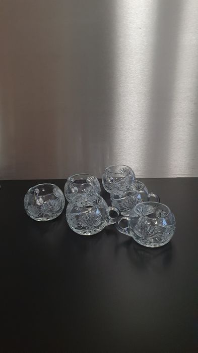 Filiżanki kryształowe kubki duże kryształ do kawy crystal zestaw 6 szt