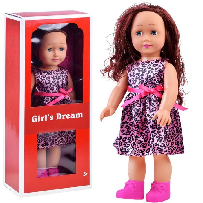 Duża Lalka w sukience w panterkę 45 cm ZA2480