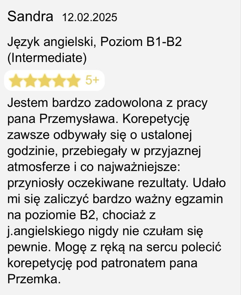 Korepetycje z języka angielskiego
