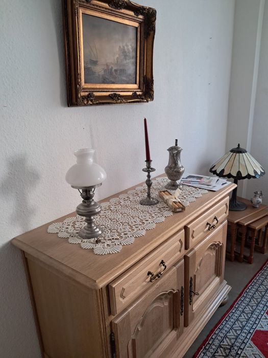 komplet dębowy  kredens komoda Witryna  stol