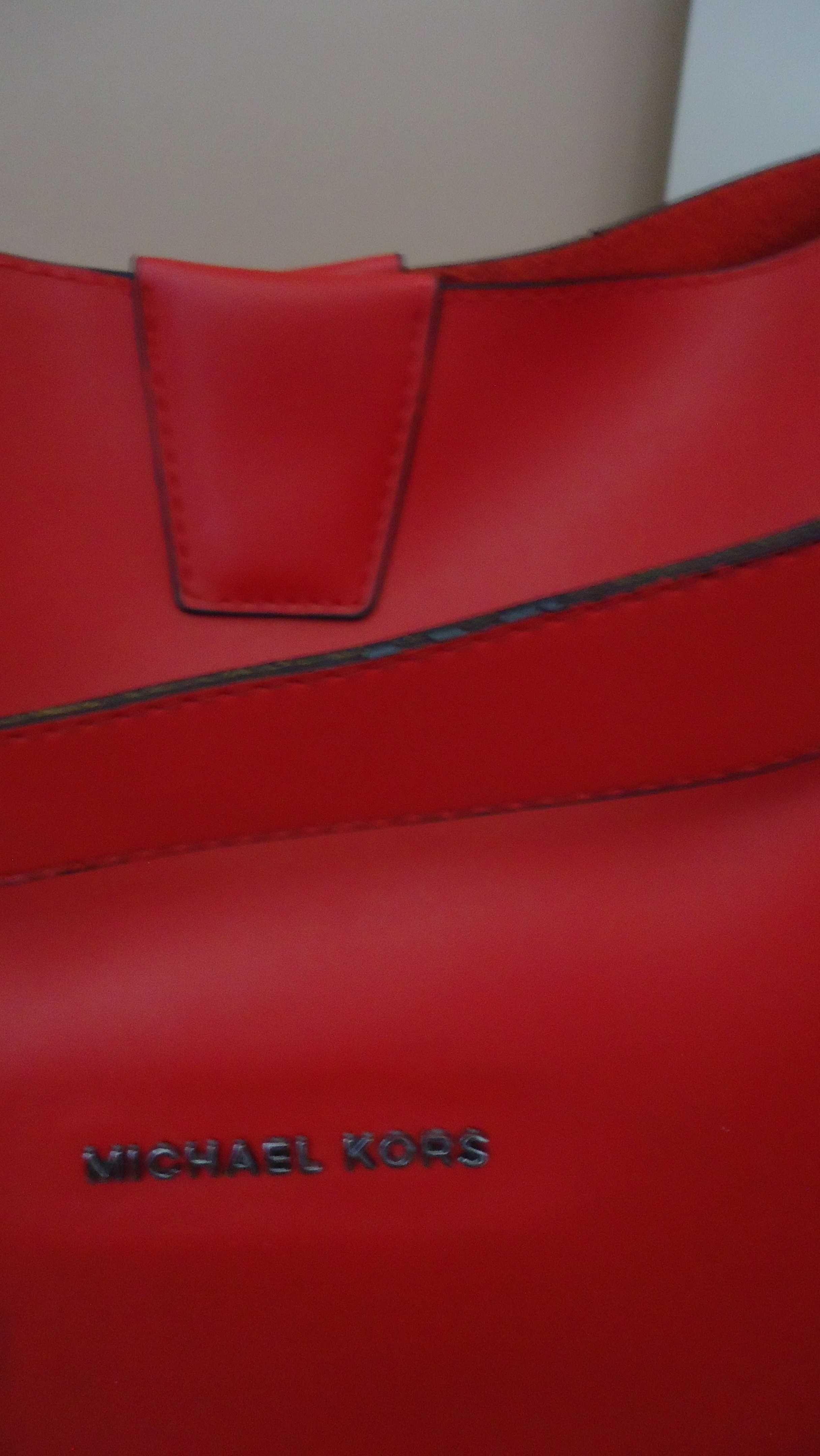 czerwona torebka MICHAELS KORS shoperka czerwona torebka skórzana