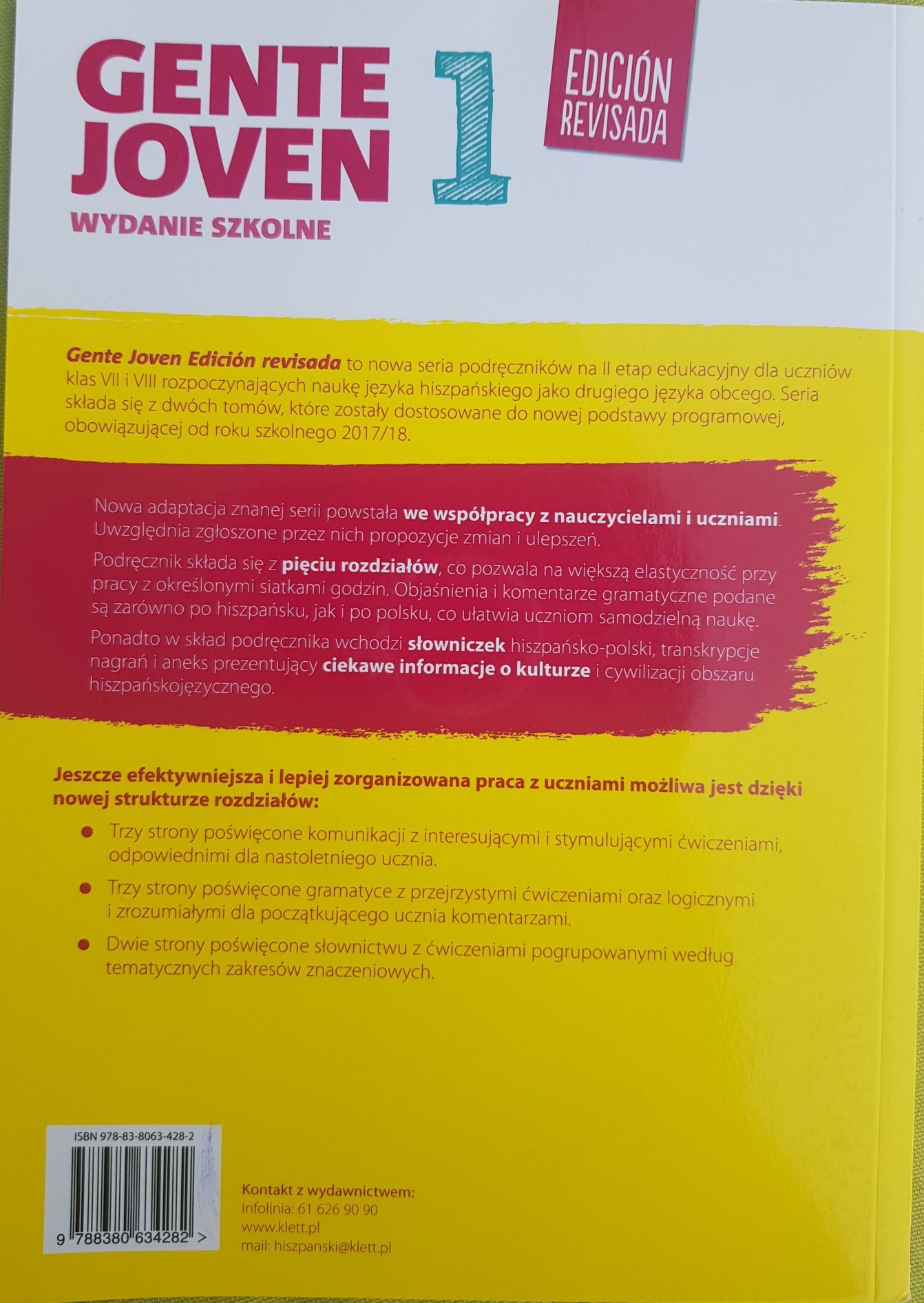 Kurs hiszpańskiego Gente Joven 1, kl. 7, A1.1, podręcznik + ćwiczenia