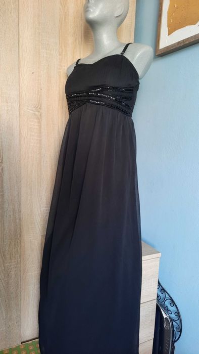 SYLWESTER STUDNIÓWKA Czarna długa suknia 36 Bodyflirt