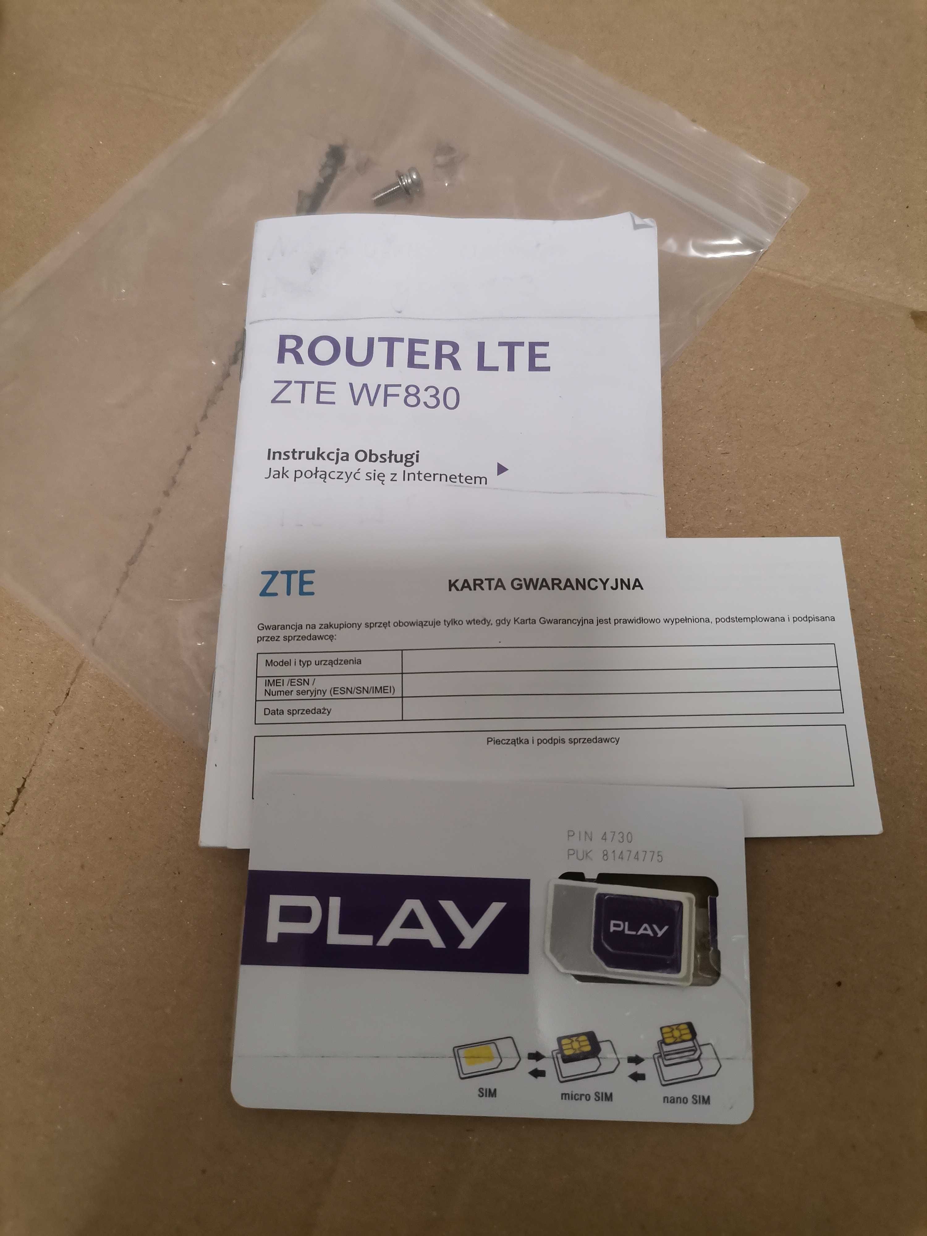 Zestaw zewnętrzna antena ZTE LTE oraz  router