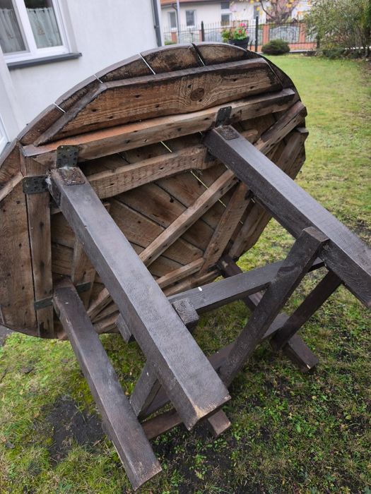 Stół drewniany okrągły ogrodowy 150cm