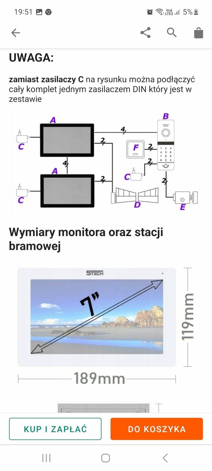 Wideodomofon Nowy Gwarancja