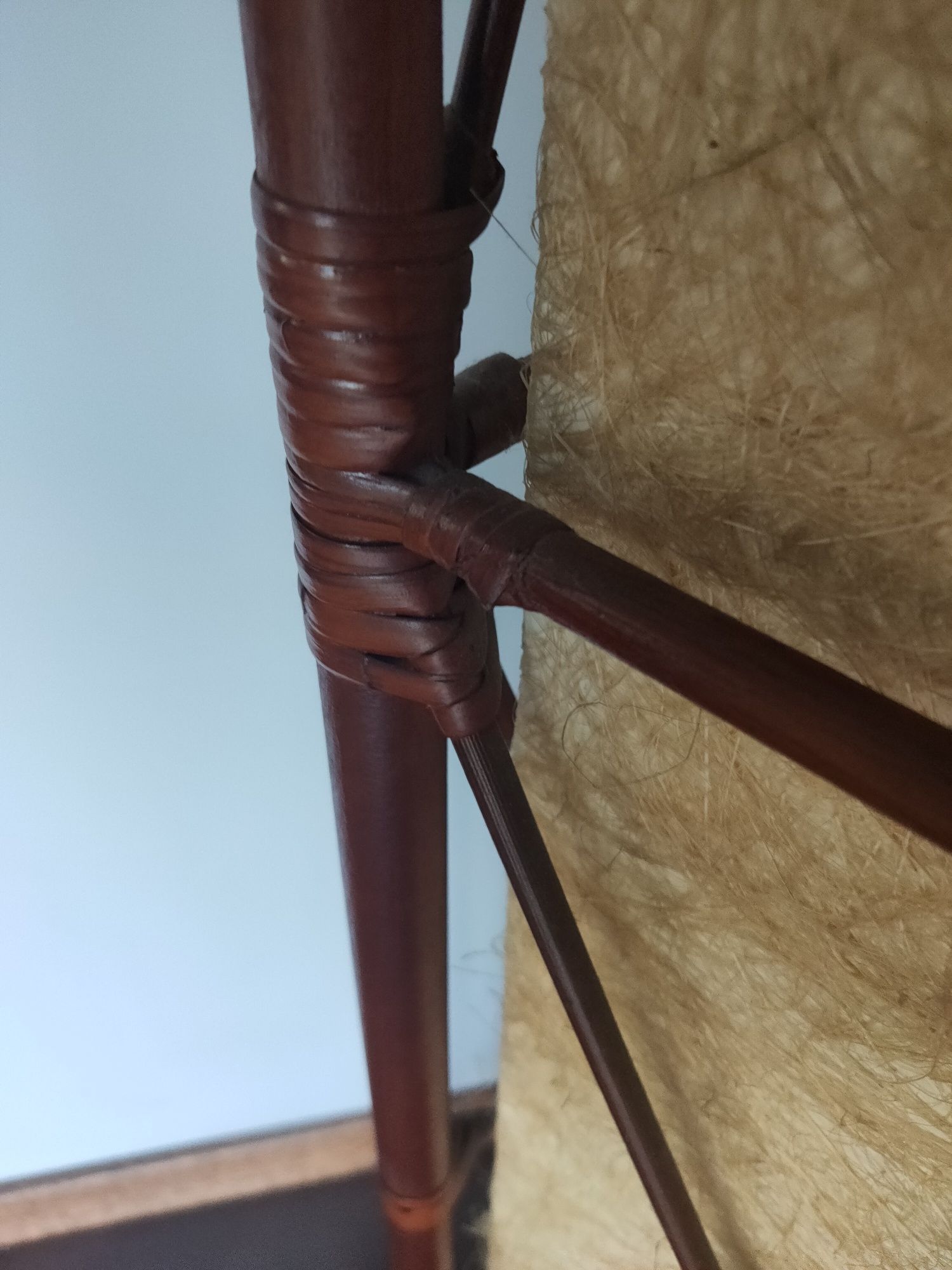 Lampa stojąca podłogowa,rattan, włókno, wys.182 cm