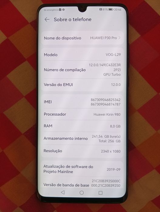 Huawei P30 Pro Ecrã infinito