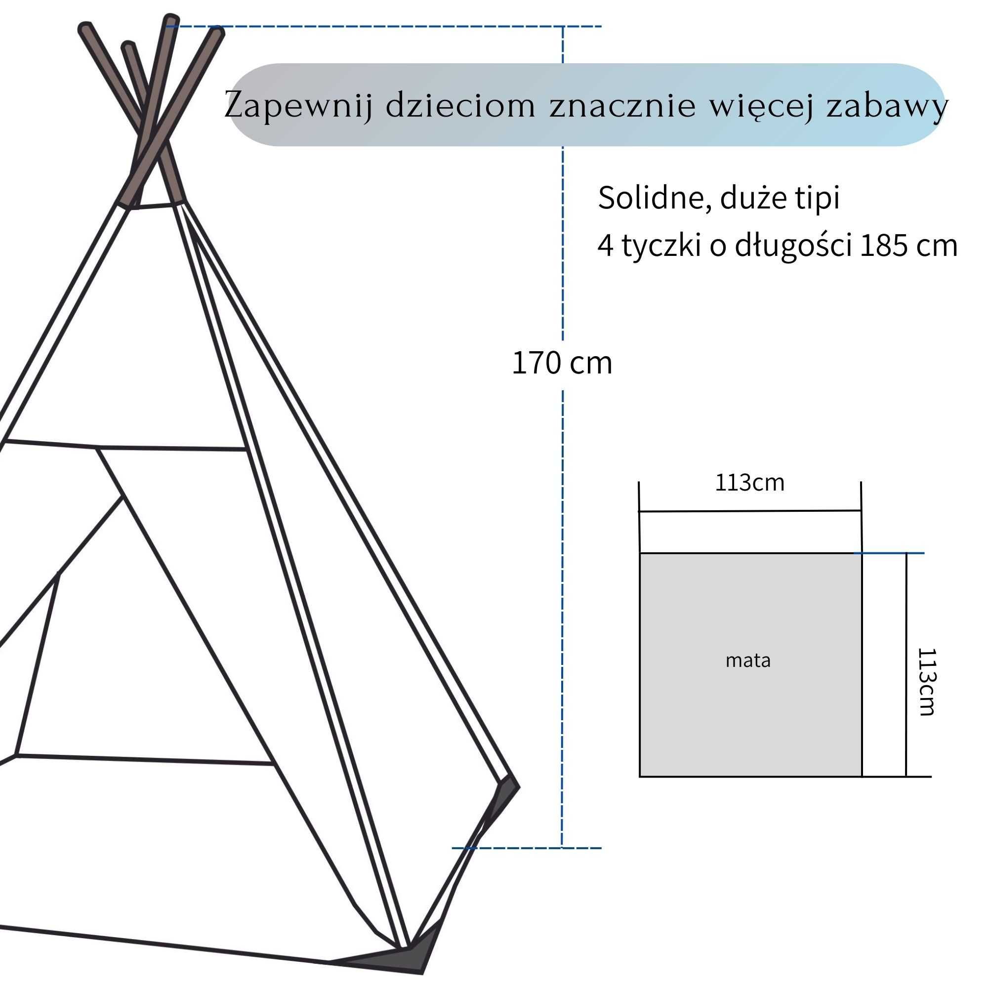 Namiot dla dzieci tipi Różany Ogród zestaw
