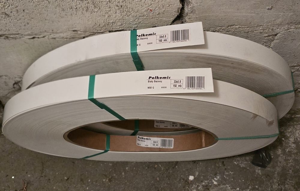 Obrzeże meblowe ABS POLKEMIC 33x0,8  biały bazowy n50g