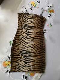 Sukienka wzór zwierzęcy tygrys xs/s