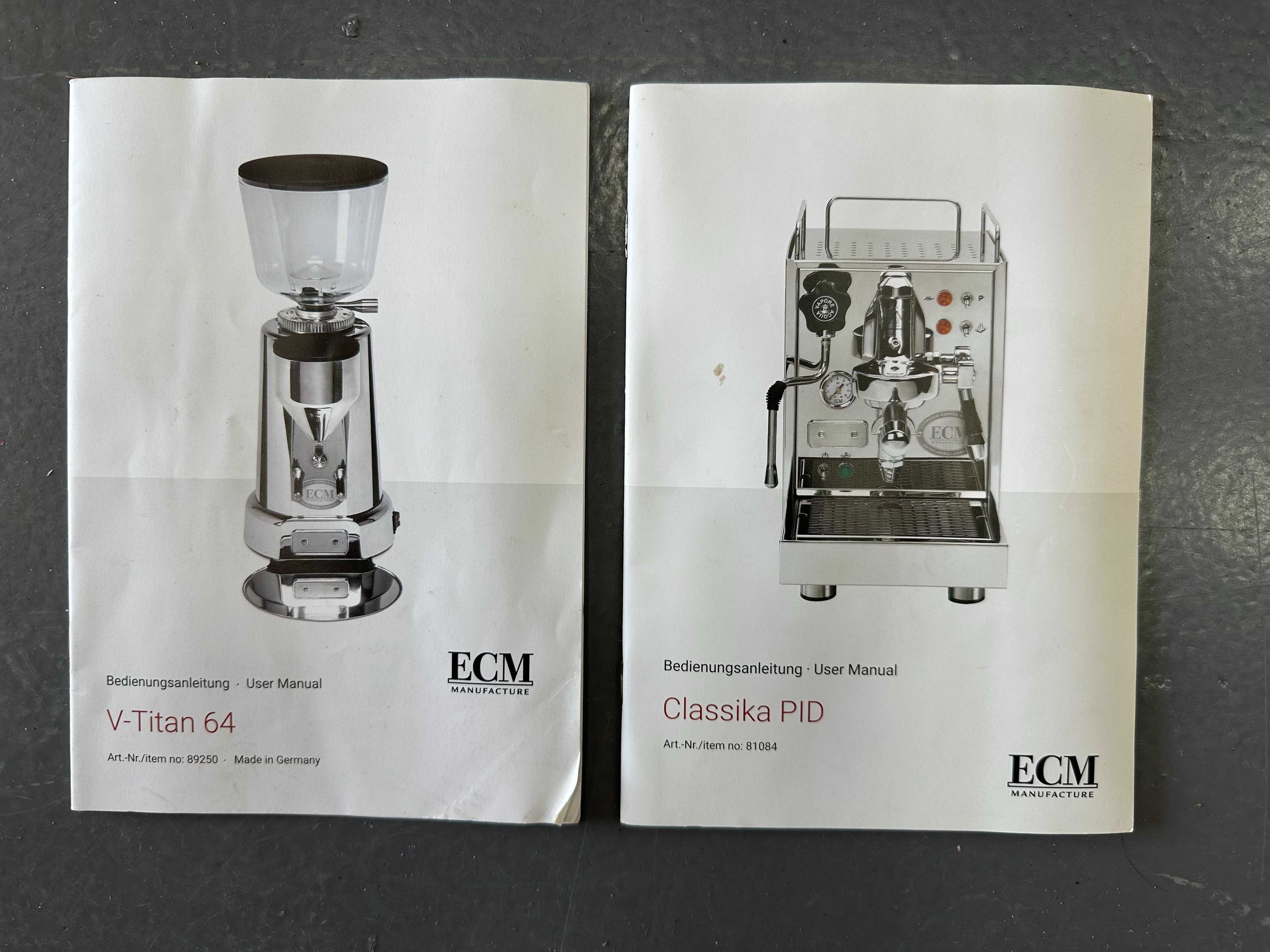 ECM Espresso Machine Classica PID & Coffee Grinder V-TITAN 64