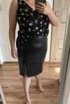 Spódnica skórzana z rozcięciem plus size 48 4xl
