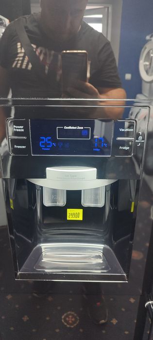 Холодильник Samsung side by side Чорне скло