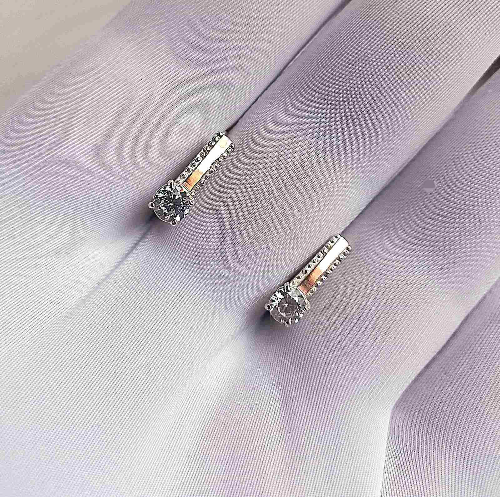 Родовані срібні сережки с золотом 15 мм довжина