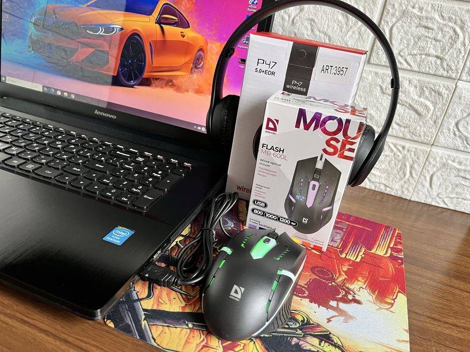 Lenovo с большим экраном 17” + SSD + игры + комплект