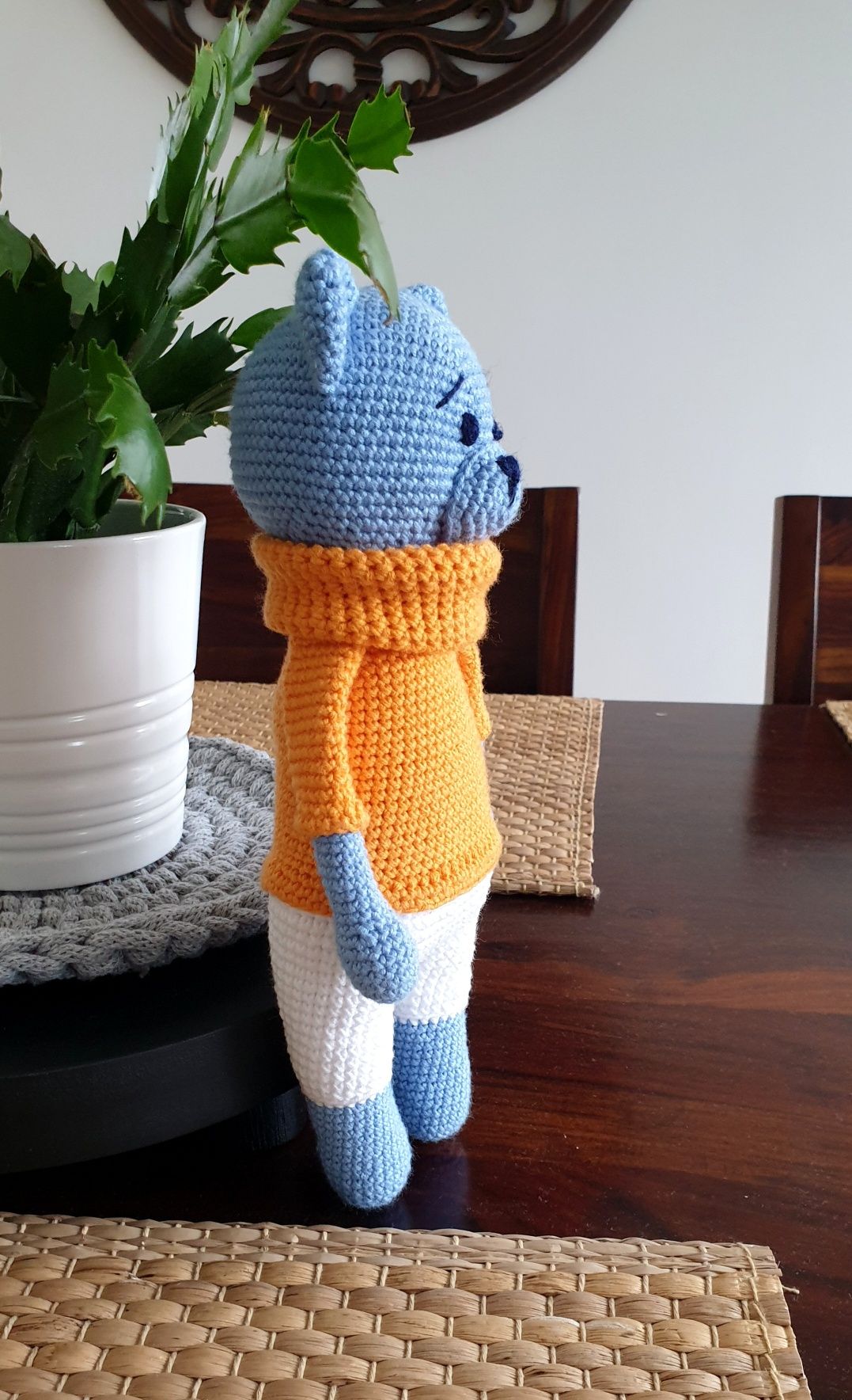 Miś na szydełku- amigurumi- hand made,  prezent