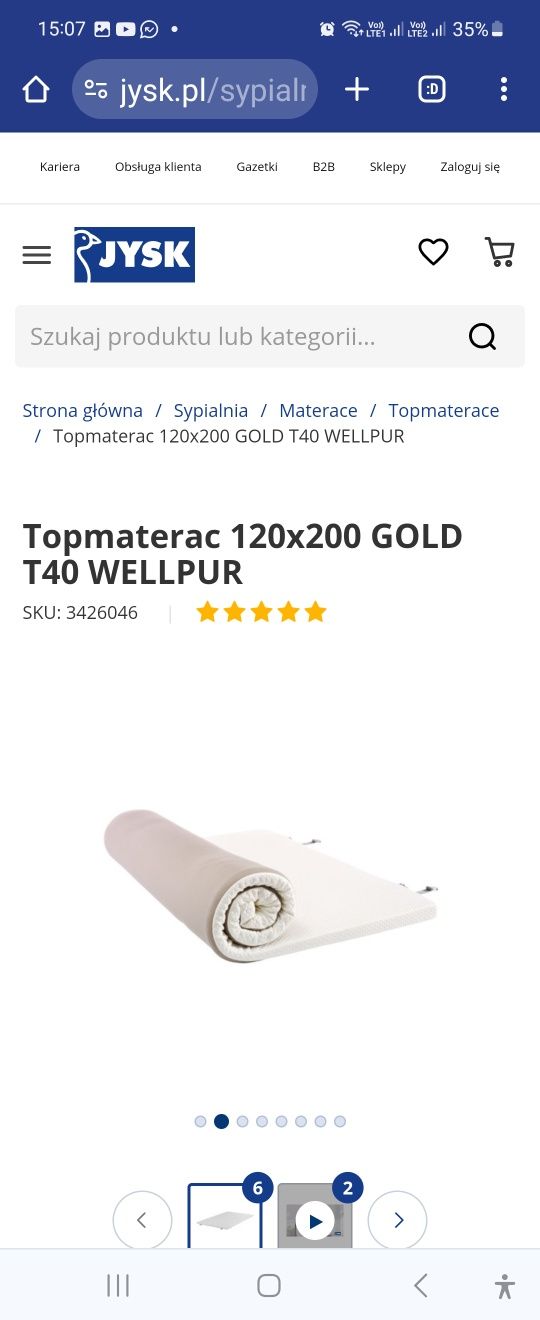 Materac Wellpur Gold T40