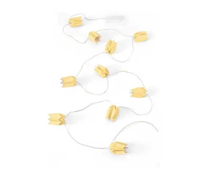 Girlanda LED papierowy łańcuch świetlny timer żółte tulipany Tchibo
