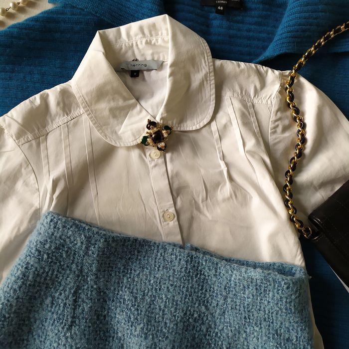 Голуба спідниця трапеція букле Topshop