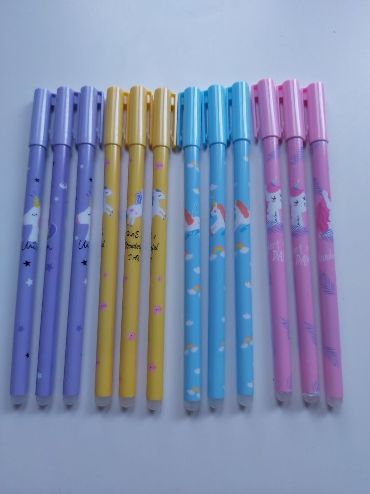 Długopisy scieralne zmazywalny różne wzory kolory
