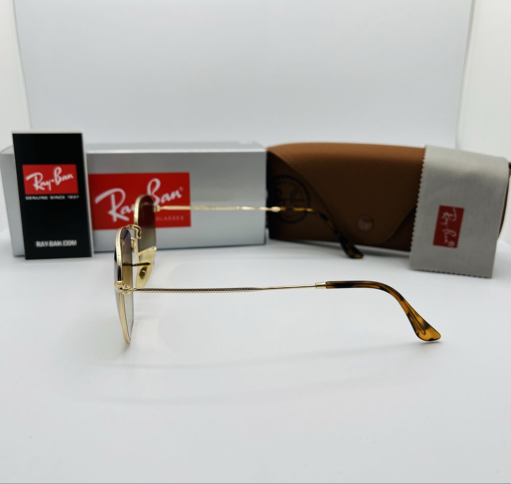 Солнцезащитные очки Ray Ban Hexagonal 3548 Gold-Brown 56мм стекло