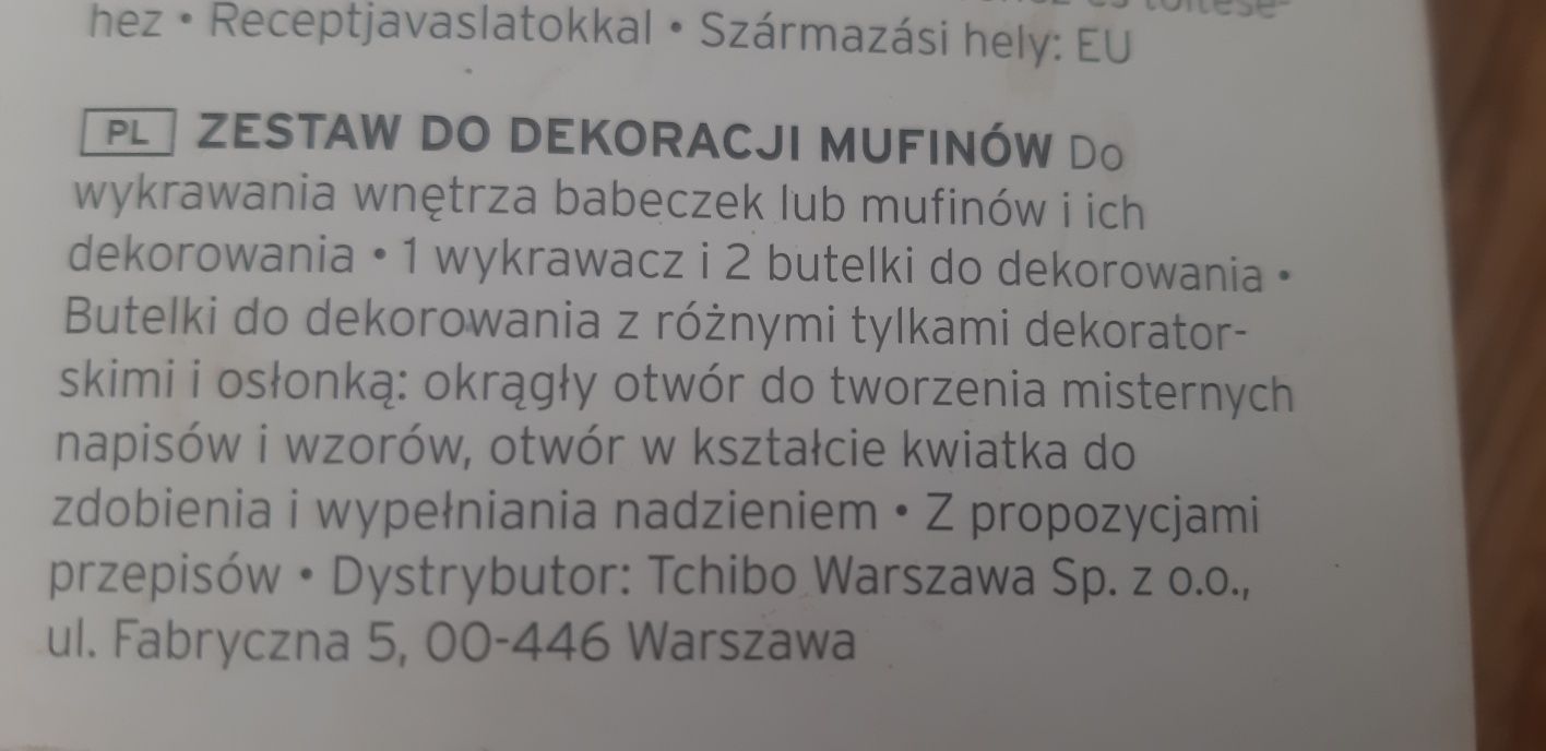 Zestaw do dekoracji mufinów Tchibo