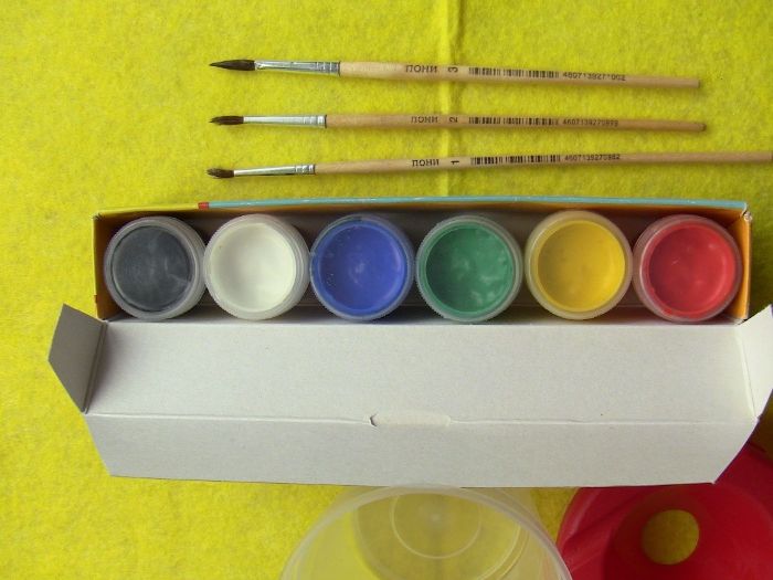 Набор для рисования краски кисточки непроливайка
