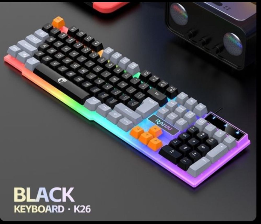 Teclado com iluminação colorida Raiku-Wired