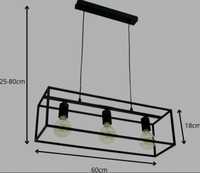 lampa loft wisząca czarna z żarówkami plafon industrialna