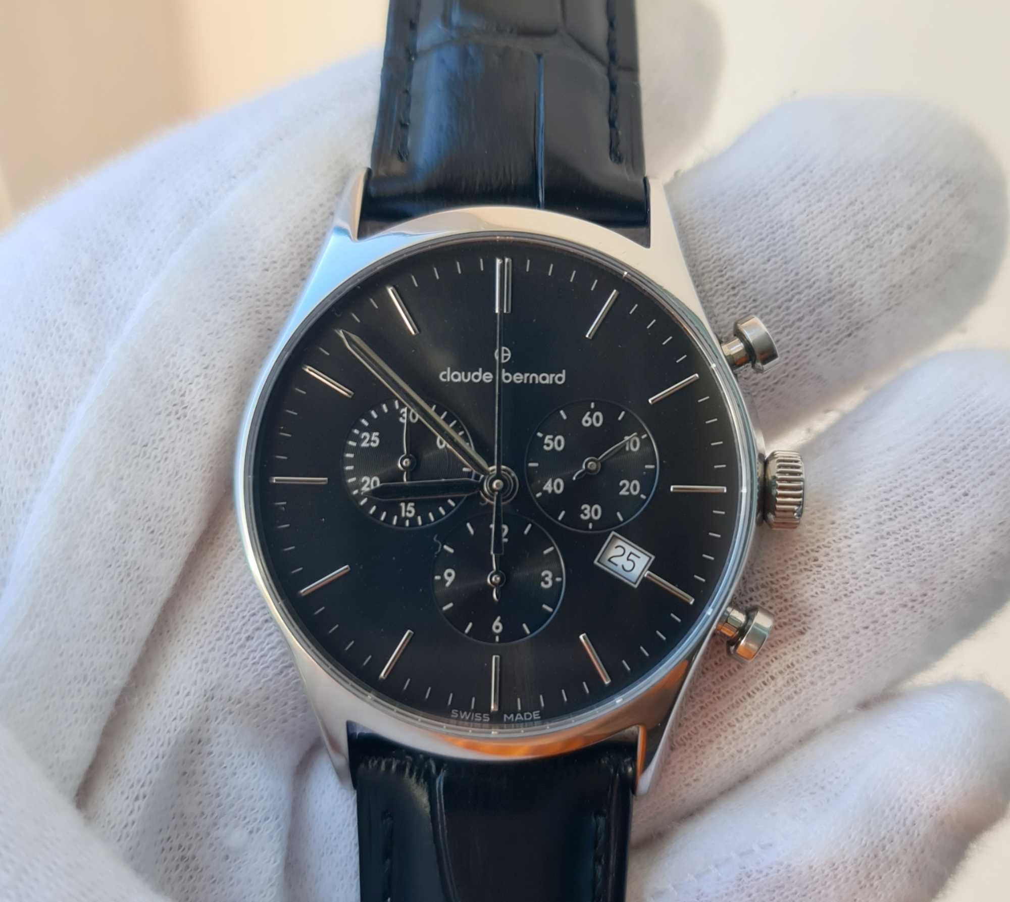 Чоловічий годинник часы Claude Bernard 10218 Chronograph Sapphire 40mm