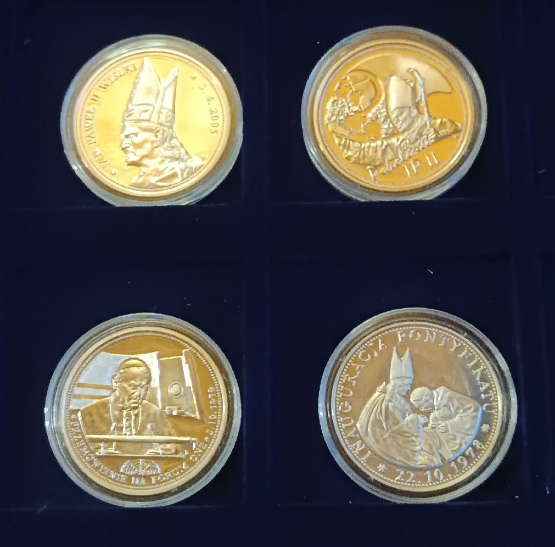 Jan Paweł II - zestaw medali srebrnych 16 sz.+ certyfikaty